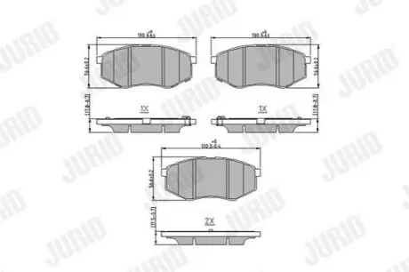 Колодки гальмівні (передні) Hyundai ix20/Kia Soul II 10 Jurid 573454J Купити в Україні