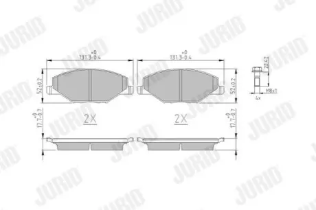 Колодки гальмівні (передні) Skoda Fabia II/III 07-/VW Polo 10 Jurid 573601J Купити в Україні