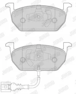 Колодки гальмівні (передні) Audi A3/Seat Leon/Skoda Octavia IV/V/VW Golf VII 12- (+датчик) Jurid 573606J Купити в Україні