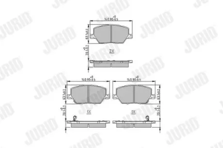 Колодки гальмівні (передні) Fiat 500X/Jeep Renegade 14-/Compass 16 Jurid 573610J