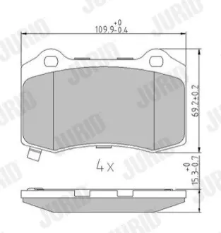 Колодки гальмівні (задні) Jeep Grand Cherokee/Chrysler 300C 04-/Tesla Jurid 573623J Купити в Україні