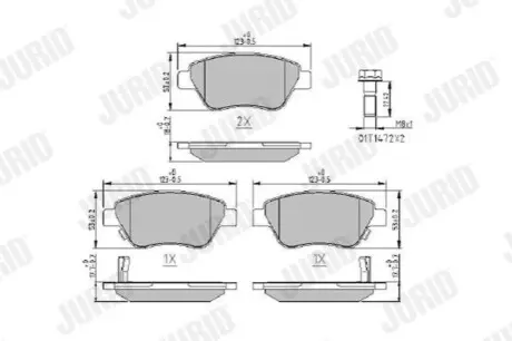 Колодки гальмівні (передні) Opel Corsa D 06-14/Adam 12-19 Jurid 573652J