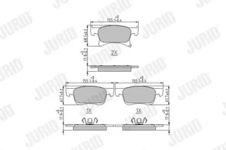 Колодки гальмівні (передні) Opel Corsa E 14 Jurid 573657J Купити в Україні