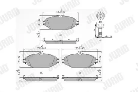 Колодки гальмівні (передні) MB E-class (W213) 2.0 (M264) 18- замынено на 0986460129 Jurid 573692J