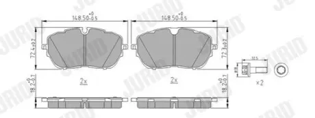 Колодки гальмівні (передні) Citroen C5 21-/Peugeot 308 13-/508 18-/Opel Grandland 19 Jurid 573697J