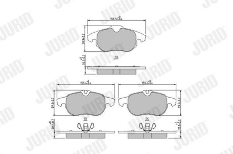 Тормозные колодки передние Opel Asrta H, Vectra C, Zafira / Chevrolet / Saab 9-3 Jurid 573723J