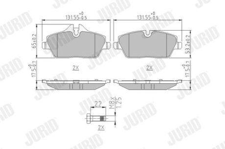 BMW Тормозные колодки передние 1 E87 Jurid 573733J