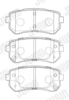 Колодки гальмівні (задні) Hyundai Accent/I20/I30/Ix35/Sonata/Kia Ceed/Rio/Sportage 1.2-3.3 05- (Mando) Jurid 573757J Купити в Україні