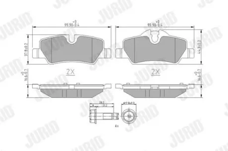 JURID Колодки тормозные задние. MINI COOPER 1.2-2.0 2013- Jurid 573763J Купить в Украине
