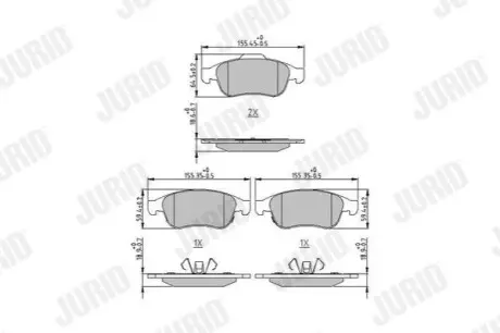 Колодки гальмівні (передні) Fiat 500X/Jeep Renegade 14 Jurid 573766J