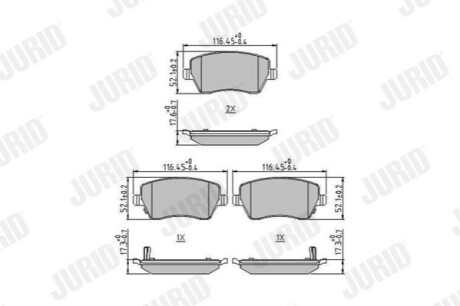 SUZUKI гальмівні колодки передн.Swift,SX4,Opel Agila 05-,Nissan Note,Micra 05- Jurid 573770J