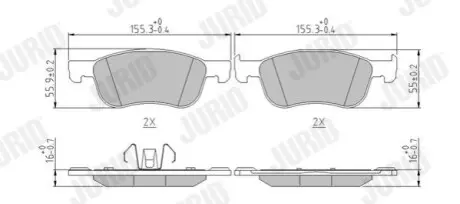 Тормозные колодки передние FORD FIESTA Jurid 573779J