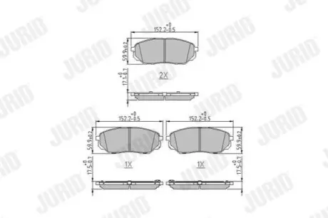 Колодки гальмівні (передні) Kia Sorento 15 Jurid 573782J