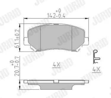 Колодки гальмівні (передні) Jeep Cherokee 13 Jurid 573787J Купити в Україні