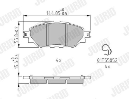 Тормозные колодки передние TOYOTA HILUX Jurid 573788J (фото 1)