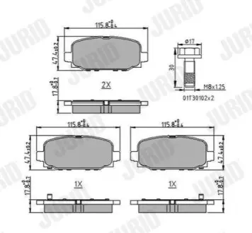 Колодки гальмівні (задні) Jeep Compass 1.4-2.4 17 Jurid 573824J Купити в Україні