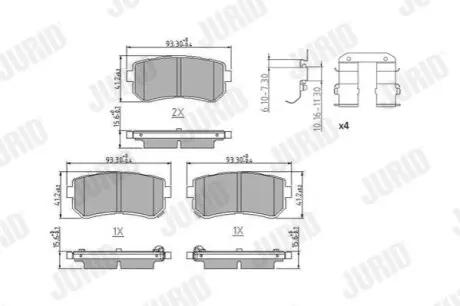Тормозные колодки задние HYUNDAI KONA, SONATA / KIA OPTIMA, PICANTO, SOUL Jurid 573830J