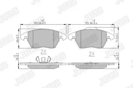 JURID AUDI тормоз колодки передней. A1 1.8 TFSI 15-18, SEAT IBIZA IV SC 1.8 TSI Cupra 15-16, VW BEETLE 2.0 TDI 14-18 Jurid 573852J Купить в Украине