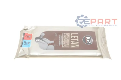 Серветки для очищення шкіряної оббивки Letan Leather Cleaner & Conditionner Wipes (24шт) K2 K210