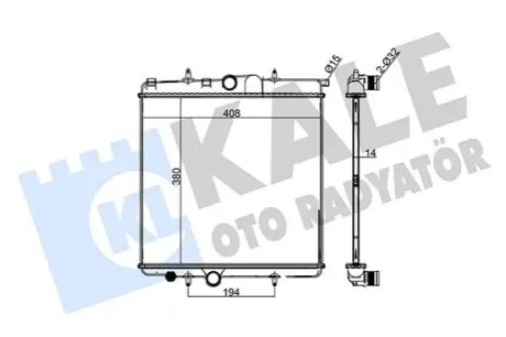 KALE PEUGEOT Радіатор охолодження 206 1.1/1.6 Kale 216799 Купити в Україні