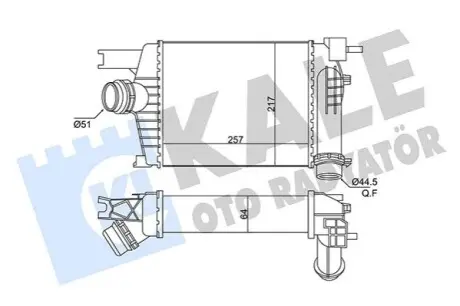 Радиатор интеркулера Dacia Duster 1.2 TCe 13-/Renault Clio 1.5 dCi 12- Kale 269000 Купить в Украине