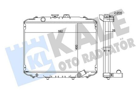 HYUNDAI Радіатор охолодження двиг. H-100 2.5D 93- Kale 342290 (фото 1)