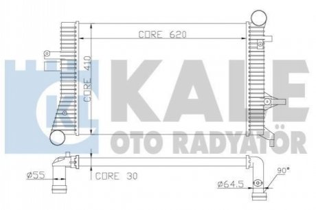 Радиатор интеркулера, 1.9-2.0TDI (620x410x30) Kale 342500