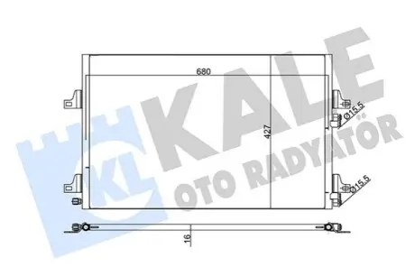 KALE RENAULT Радіатор кондиціонера Espace IV,Laguna II 01 Kale 342590 Купити в Україні