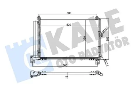 KALE FORD Радіатор кондиціонера (конденсатор) з осушувачем RANGER 2.5 99-, MAZDA Kale 342885 Купити в Україні