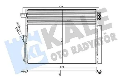 KALE JEEP Радіатор кондиціонера (конденсатор) з осушувачем Grand Cherokee IV 3.0/6.4 10 Kale 343185 Купити в Україні