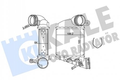 Радиатор интеркулера VW Golf/Bora/Skoda Octavia/Seat Leon 1.9TDI 00-10 Kale 344770 (фото 1)