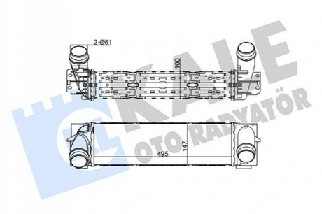 BMW Інтеркулєр X3 F25,X4 F26 3.0d 11- Kale 344830 (фото 1)