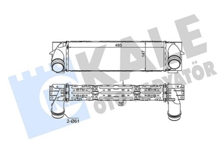 Радиатор интеркулера BMW X3 (F25)/X4 (F26) 1.6/2.0/2.0D 10- Kale 344835