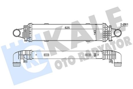 Радиатор интеркулера MB C-class (W204)/E-class (W212) 08-16 (OM651/OM642/M274) Kale 345015