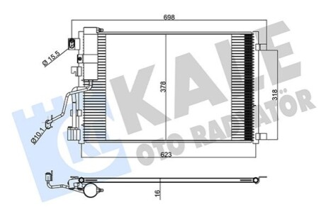 NISSAN Радіатор кондиціонера Qashqai 1.5dCi 07- Kale 345260 (фото 1)