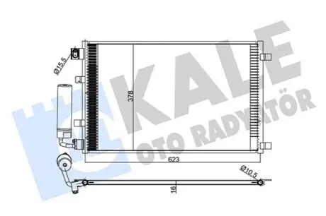 Радіатор кондиціонера (з осушувачем) Nissan Qashqai 1.6 07-13 Kale 345265 Купити в Україні