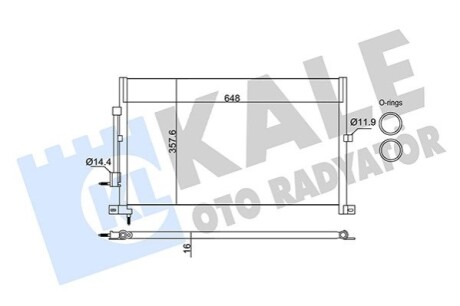 FORD Радіатор кондиціонера Mondeo III 00- Kale 345375 (фото 1)