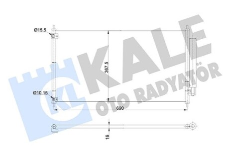 HONDA Радіатор кондиціонера (конденсатор з осушувачем) Accord IX 3.5 12- Kale 345405