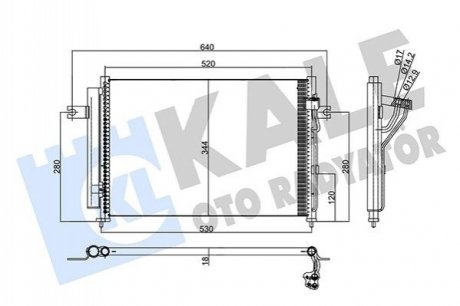 HYUNDAI Радиатор кондиционера Getz 1.1/1.6 02- Kale 345430 (фото 1)