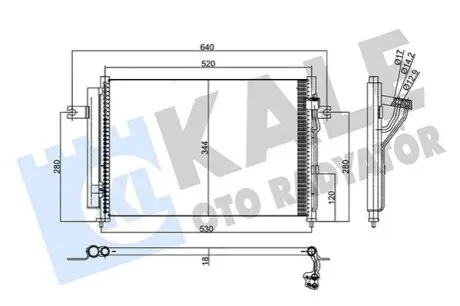 KALE HYUNDAI Радиатор кондиционера Getz 1.1/1.6 02- Kale 345430 Купить в Украине