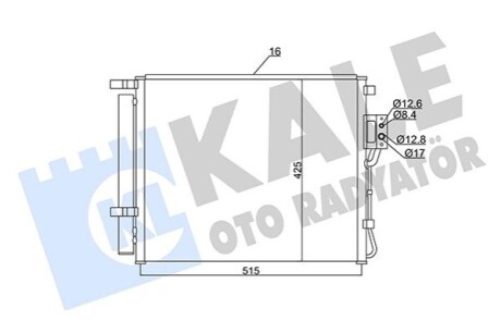 HYUNDAI Радиатор кондиционера (конденсатор) с осушителем Santa Fe II 10- Kale 345435