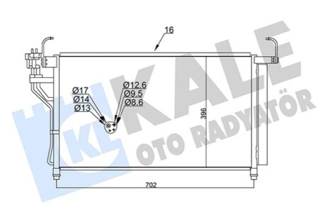 HYUNDAI Радіатор кондиціонера (Конденсатор) H-1 08- Kale 345450 (фото 1)