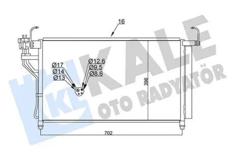 KALE HYUNDAI Радиатор кондиционера (Конденсатор) H-1 08- Kale 345450 Купить в Украине