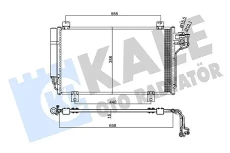Радіатор кондиціонера (з осушувачем) Mazda 3/6 1.5/2.2D 12 Kale 345495 Купити в Україні
