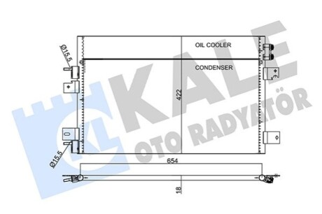 CHRYSLER Радиатор кондиционера Sebring,Jeep Compass,Patriot 06- Kale 345640