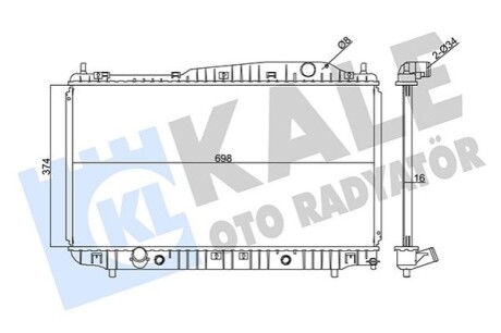 CHEVROLET Радиатор охлаждения Evanda 2.0 02- Kale 345885 (фото 1)