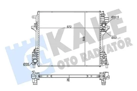 KALE JAGUAR Радіатор охолодження двиг. XF/XJ 2.0/3.0 09 Kale 345950 Купити в Україні