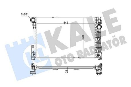 DB Радіатор охолодження двиг. C-Class W204, E-Class W212 1.8/3.5 07- Kale 345975