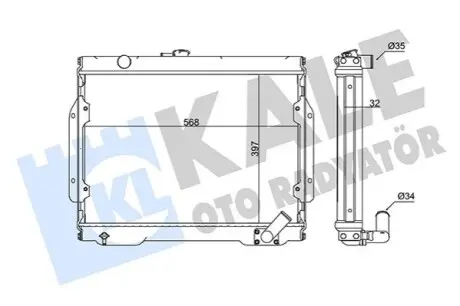 KALE MITSUBISHI Радиатор охлаждения L200 2.5D/TD 86- Kale 345985 Купить в Украине