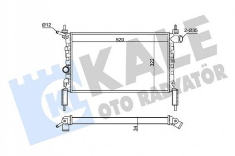 OPEL Радіатор охолодження Astra F 1.4/1.6 Kale 346195 (фото 1)